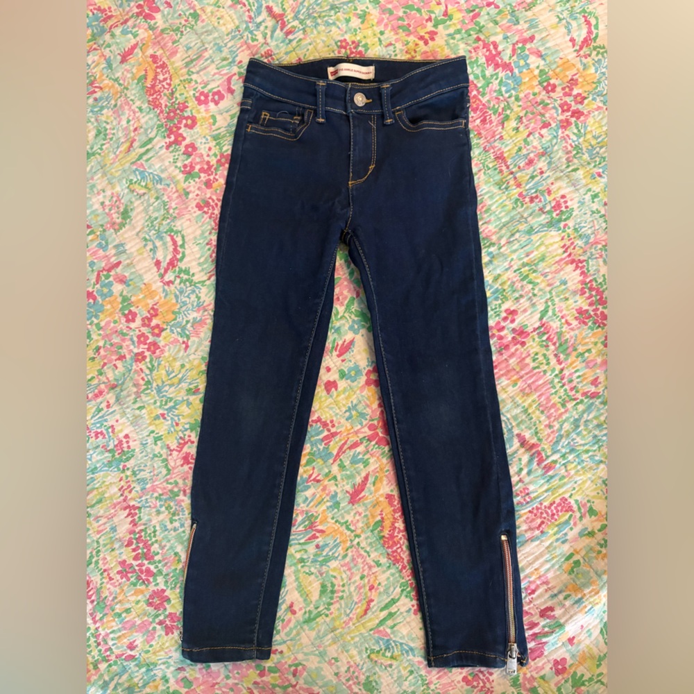 Levi's Navy Skinny Jeans with Ankle Zip